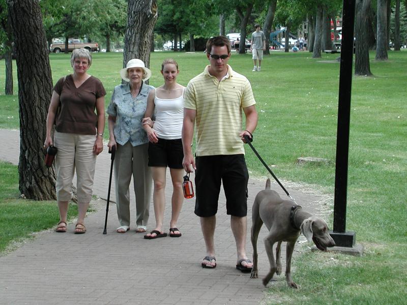 Sophie and some of the family out for a walk.