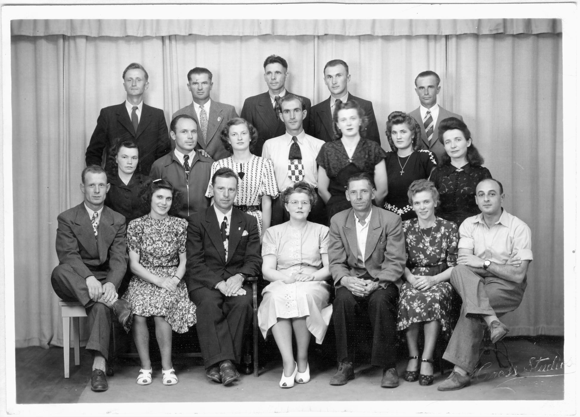 Group photo of choir of which Ed, Sophie's husband, was a member.