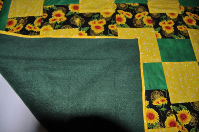 A shot of a corner of the backing fabric