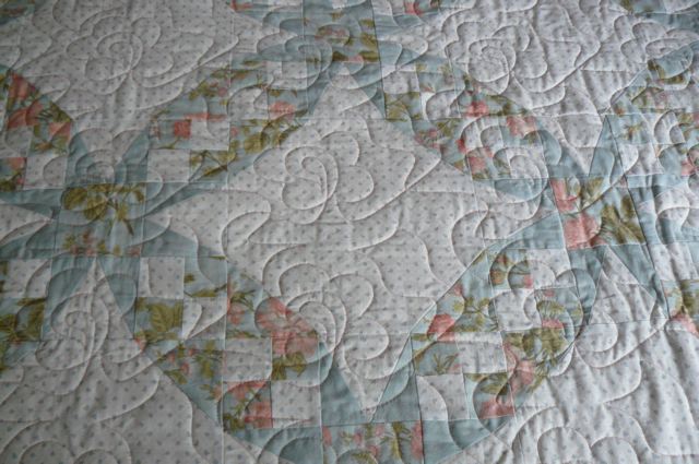 Close-up of the quilt pattern used on the Tennessee Waltz quilt.